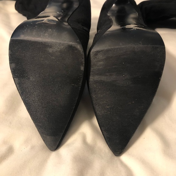 Womens Aldo Size 8.5 over the knee tight black suede high heel boots - Picture 2 of 11